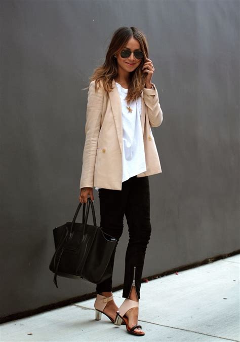 Nude Blazer Casual Office Wear Casual Work Outfit Casual Chic Style