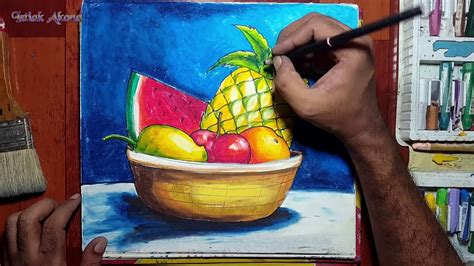 How To Draw Still Life Fruit Basket Step By Step With Oil Pastel For