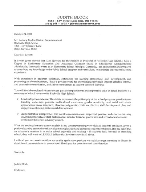 Learn the best way to write your own powerful cover letter that will separate you from the competition ! Elementary School Principal's Cover Letter Example | Cover ...