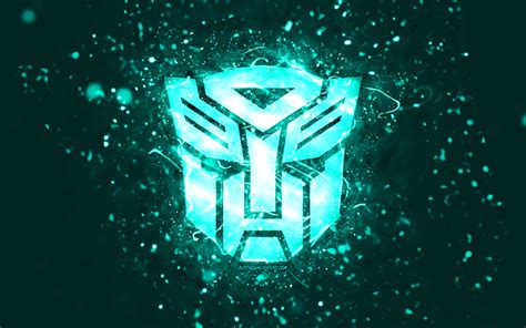 Download Wallpapers Transformers Turquoise Logo 4k Turquoise Neon