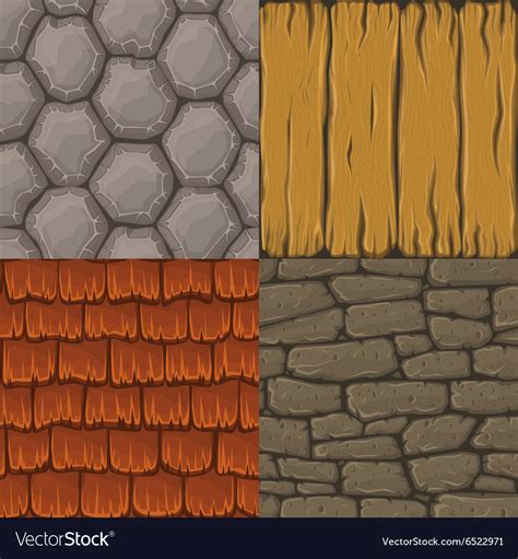 Collection Of Cartoon Seamless Textures Royalty Free Vector