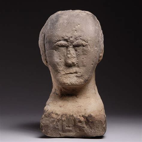 ancient british late iron age celtic stone carving of a human head 100 bc human head old