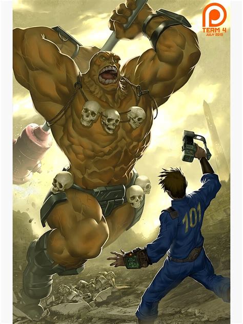 fallout super mutant behemoth poster for sale by vintage travler redbubble
