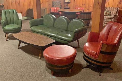 The Biggest Minty Est Vintage Whiskey Barrel Furniture Set Ive Ever