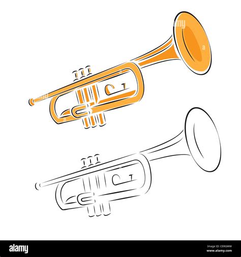 Trumpet Set Illustration Isolated On White Stock Photo Alamy