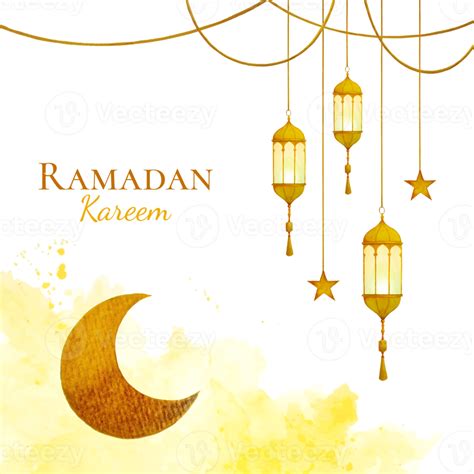 Free Watercolor Ramadan Kareem Design For Ramadan Banner And Greeting