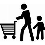 Icon Shopping Son Icons Father Cart Woman