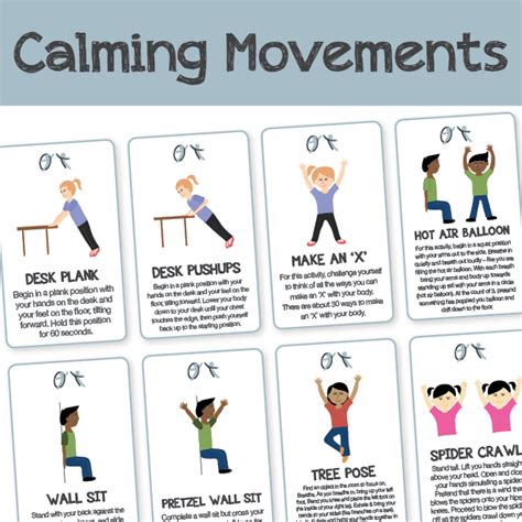 Calming Movement Breaks For The Classroom Calming Strategies Coping