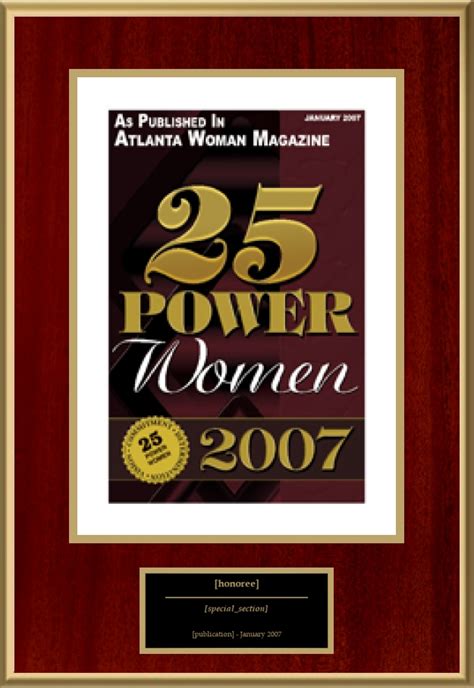 25 Power Women American Registry Recognition Plaques Award Plaque Countertop Display