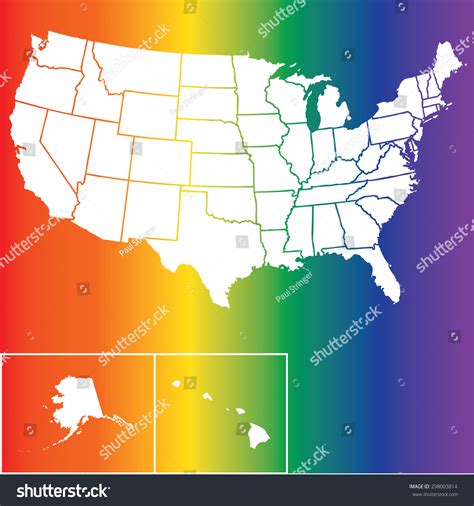 Silhouette Outline Map United States America Stock Illustration