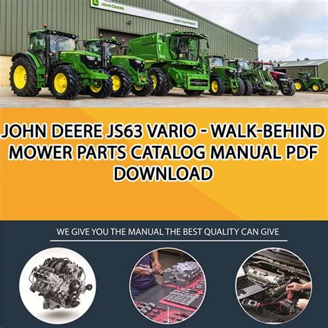 John Deere Js63 Vario Walk Behind Mower Parts Catalog Manual Pdf