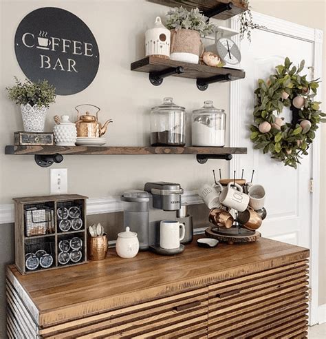 Farmhouse Countertop Coffee Station Diy Coffee Bar Ideas Stunning