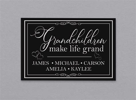 Grandchildren Name Sign Grandchildren Make Life Grand Etsy