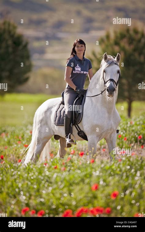 Woman And White Horse Hi Res Stock Photography And Images Alamy