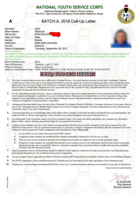 How To Print Nysc Call Up Letter 20242025 Batches A B And C Online
