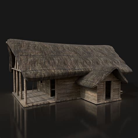 Simple Medieval Wooden Hut Buildings Model Turbosquid 1479433