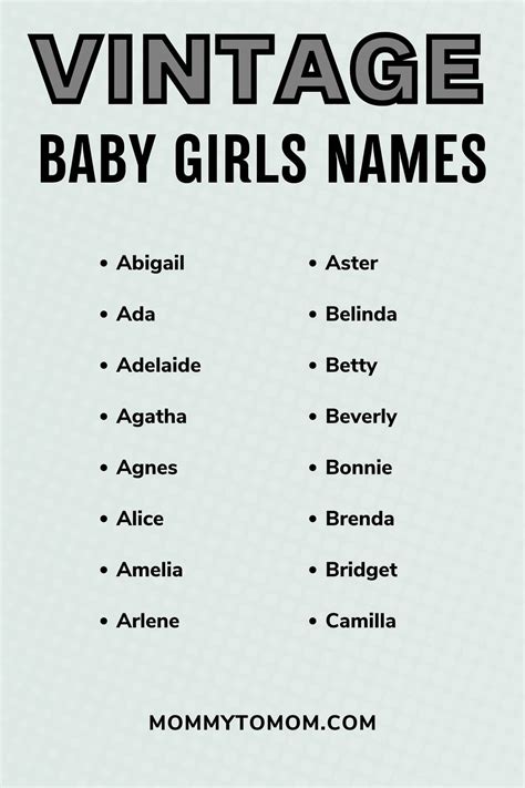 Timeless Old Fashioned And Vintage Girls Names
