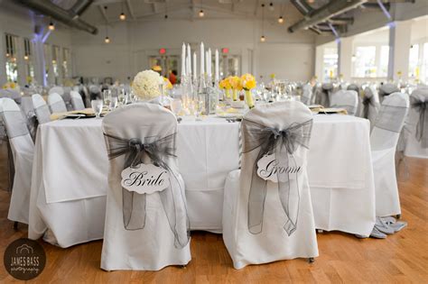Here are 11 creative chair covers to make your reception chairs extra special. Elegant Bride and Groom Chair Signs