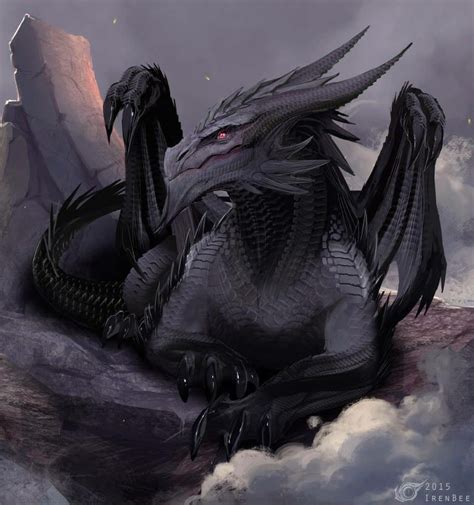 Beautiful Black Dragon ️ Draghi Creature Magiche Creature Mitologiche