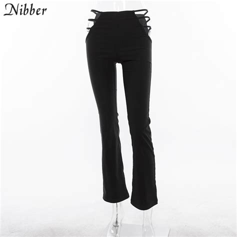 sexy hollow out holes pants women slim fitness pants