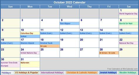 Calendar 2022 With Jewish Holidays