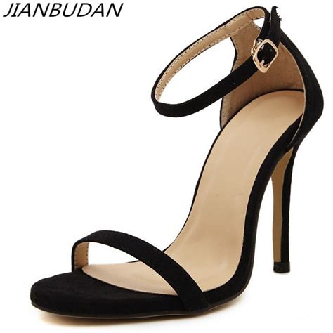 Jianbudan Mature Sexy Womens High Heeled Sandals Summer Wedding Sandals 11cm High Heel
