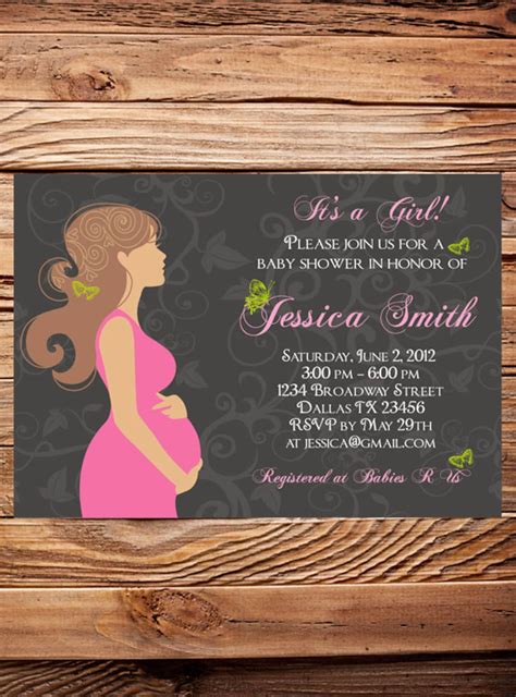 Baby Shower Invitation Pregnant woman baby shower invite Mom | Etsy