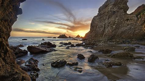 Download 1920x1080 Hd Wallpaper California Beach Cloud Sunset Desktop