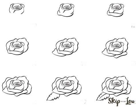 Learn how to draw red rose step step pictures using these outlines or print just for coloring. How to Draw a Rose | Skip To My Lou