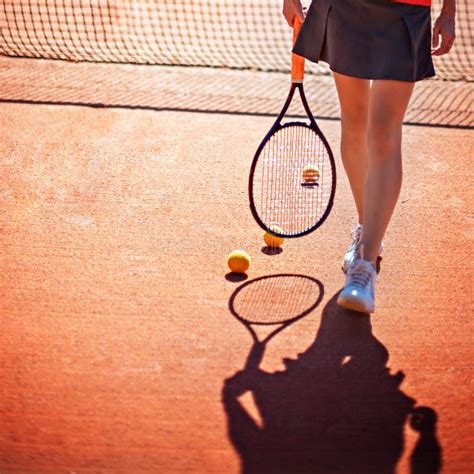 Female Tennis Player On The Tennis Court Stock Image Image Of