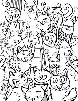 Pile of Cats Coloring Page! Download + Print this PDF! by The Artsy Fart