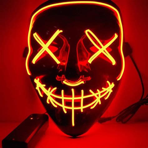 Cheap New Wire El Mask Light Up Neon Light Vendetta Party Fashion V