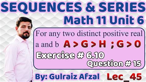 Sequences Series Relation Among Positive G M H M A M Ex