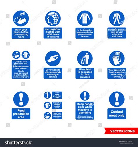 Health Hygiene Mandatory Signs Icon Set Of Color Types Isolated Vector