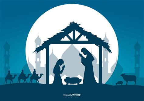 Beautiful Nativity Vector Scene 163601 Vector Art At Vecteezy