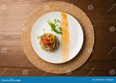 Unusual Beautiful Serving Dish On A Plate Stock Image Image Of