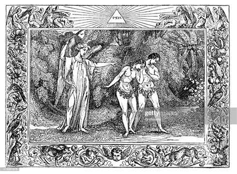 Adam And Eve Expulsed By Cherubim Angel Stock Illustration Getty Images