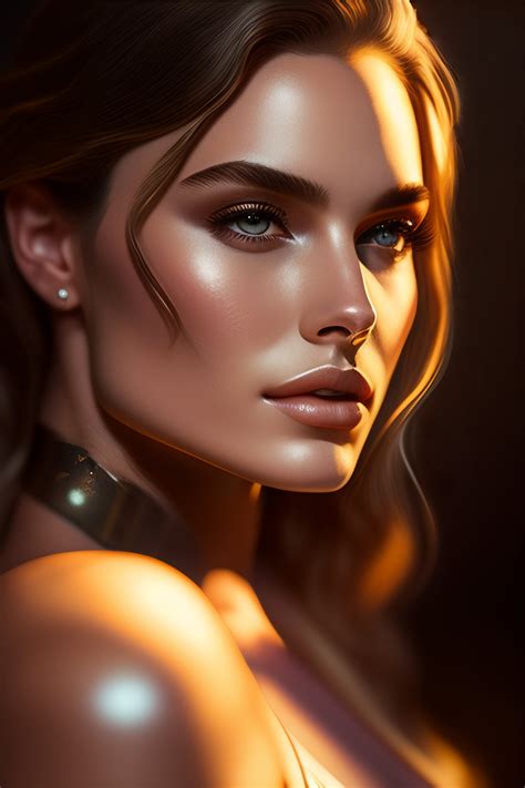 Lexica Beautiful Female Top Model Close Up Film Photo Elegant Pose Atmospheric Lighting