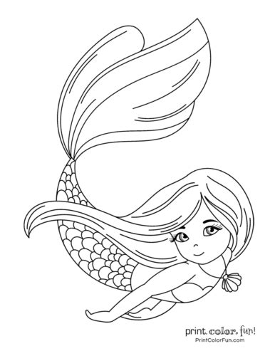 Baby Mermaid Cute Easy Cute Mermaid Coloring Pages The Page Calls For