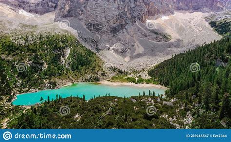 Lago Di Sorapissbeautiful Mountain Lake In Dolomite Alpsitaly