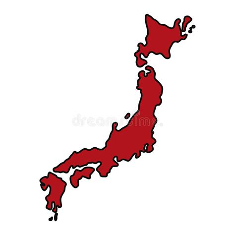 Japan map with every region in a different color. Japan map silhouette stock vector. Illustration of maps ...
