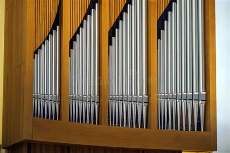 Modern Pipe Organ In Renovated Building Of Conservatory Stock Photo