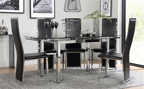 Get set for extending dining tables at argos. 20 Best Collection of Black Glass Extending Dining Tables ...