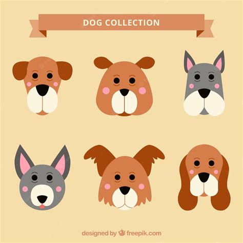 Free Vector Collection Of Funny Dog Faces