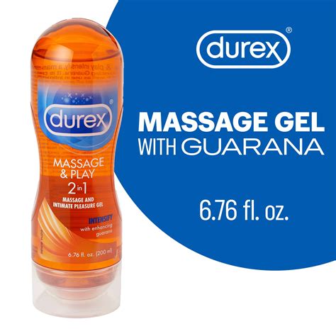Durex Massage And Play 2 In 1 Massage Gel And Personal Lubricant Intensify Guarana 676 Ounce