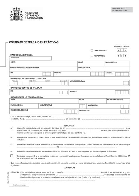 Ejemplo De Un Contrato Laboral De Trabajo Para Trabajadores Images