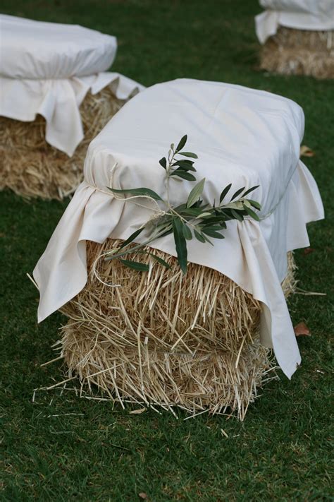 Hay Bale Seating Olive Branch Foliage Event Styling By Tania Saxon