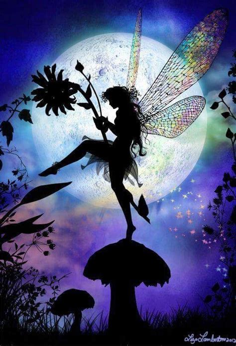 Moon Fairy Art Enchanting Fairy Silhouette Painting