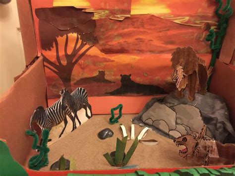A Lion S Habitat My Son And I Created This 3d Project For School Not Very Many Samples Of Lion