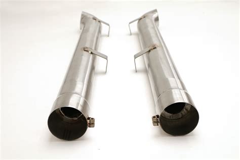 Chevy C2 C3 Corvette Insulated Side Pipes 4 Brushed Stainless Finish